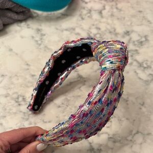 Lele Sadoughi silver confetti knotted headband